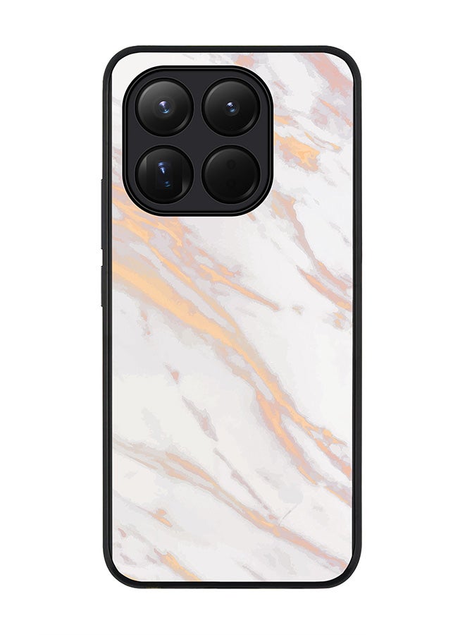 For Xiaomi 15T Case,Slim fit Camera Protection, Shockproof Thin Phone cover  - Marble Print Gold Grey